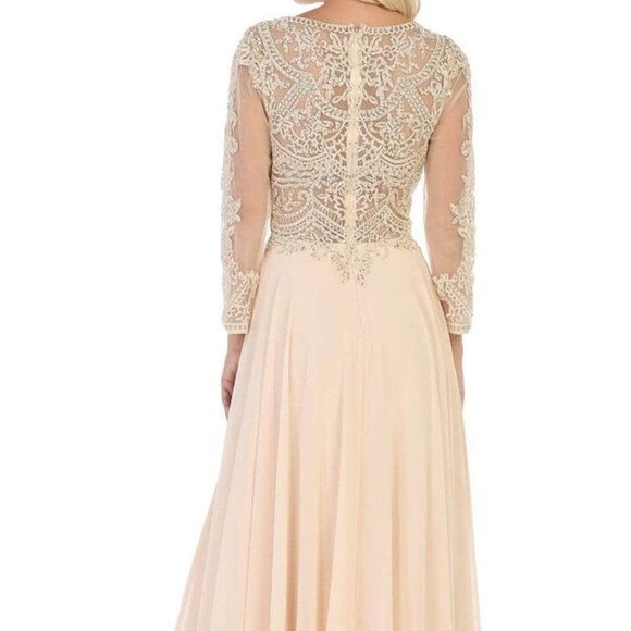 NWT May Queen MQ1615B Sheer Mother of the Bride Champagne Size 6XL - Picture 4 of 9